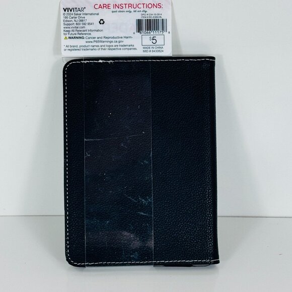 E-Reader Case Compatible With 6.8" Kindle Paperwhite Black Faux Leather By Vivit - Picture 2 of 3